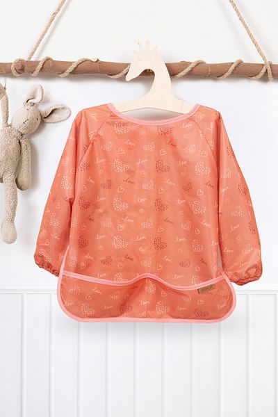 HAMUR Proof Long Sleeve Liquid Proof Event Food Activity Kindergarten Nursery Baby Kids Bib Love 4-6
