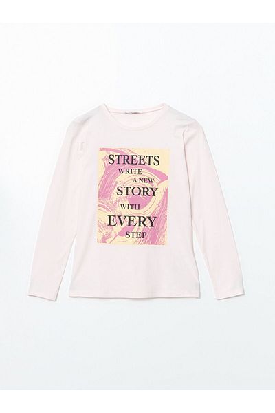 LC Waikiki Νέα σεζόν γυναικείο μπλουζάκι με στάμπα Crew Neck - S5KU35Z8