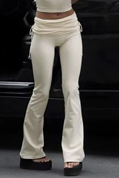 BALİNA Pantaloni de sport slim cu picior spaniol crem