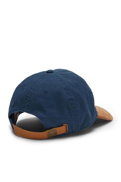 Timberland Unisex Zig Zag Stitch Baseball Cap Hat Navy Blue-Std