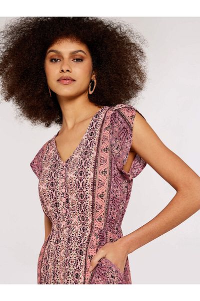 Apricot Maxikleid mit Paisleyprint