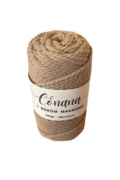 CONANA 3 Twist 4mm Macrame Rope Cotton Dark Beige (1 Piece)