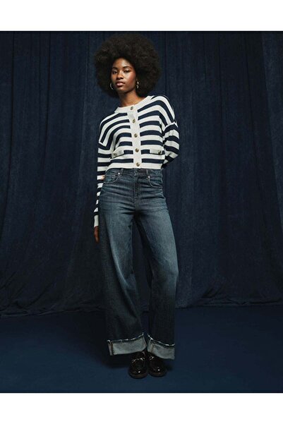 AMERICAN EAGLE بنطلون جينز AE Dreamy Drape Stretch Super High-Wisted فضفاض وواسع الساق