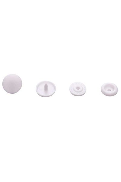 SeraSelin End of Button! White Snap Fasteners with Cover, 10 Pieces Plastic Snap Fasteners White Snap Fasteners, T5=12.5 mm