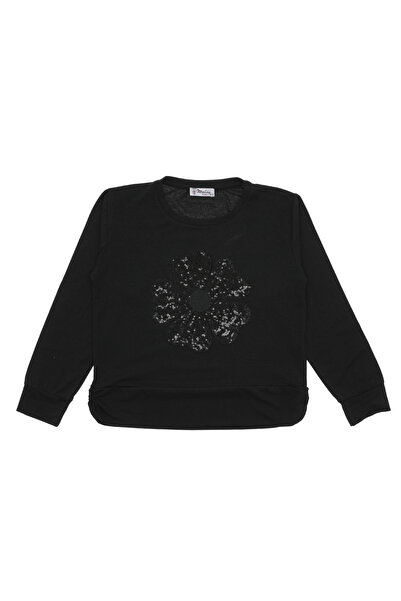 CRASSİ Μπλούζα για κορίτσια με πέτρες παγιέτες λουλούδι με τύπωμα