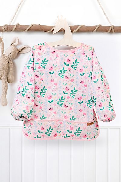 HAMUR Proof Long Sleeve Liquid Proof Event Food Activity Kindergarten Nursery Baby Kids Bib Flowy 2-4