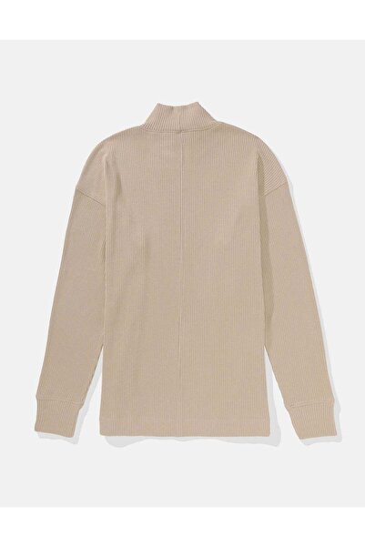 AMERICAN EAGLE AE Oversized Long-Sleeve Mock Neck Tee