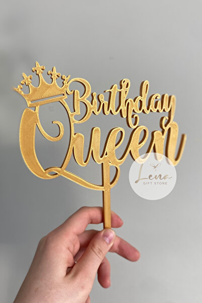 Lena Gift Store Birthday Queen Yazılı Doğum Günü Pasta Süsü Pasta Çubuğu (PAS...