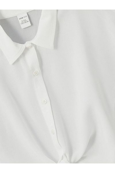 LC Waikiki Lcw Eco White Basic Dobby Girl's Shirt
