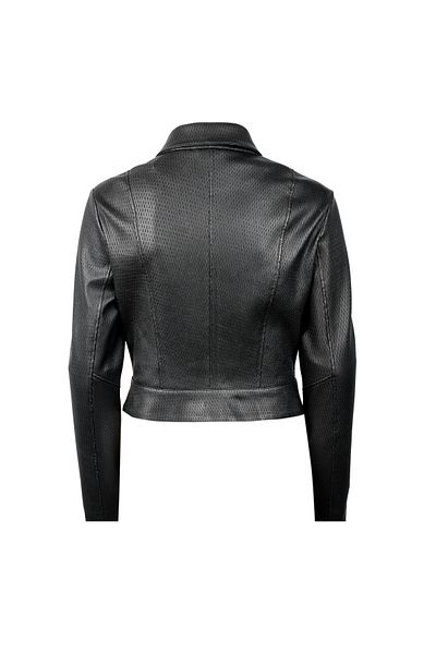 Desa Ninfe Vintage Black Women's Stretch Leather Jacket