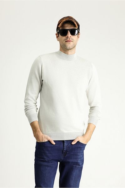 Kiğılı Cotton Knitwear Bato Collar Regular Fit Sweater