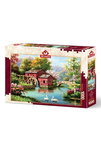 Art Puzzle Red Old Mill 1000 Piece Puzzle