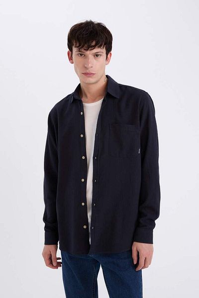 DeFacto Βαμβακερό μακρυμάνικο πουκάμισο New Season Regular Fit