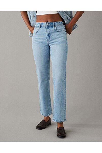 AMERICAN EAGLE AE Stretch Süper Yüksek Bel Bilek Düz Pantolon
