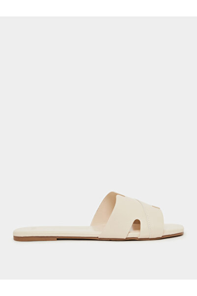 Styli Leather Look Slip-On Flat Sandals