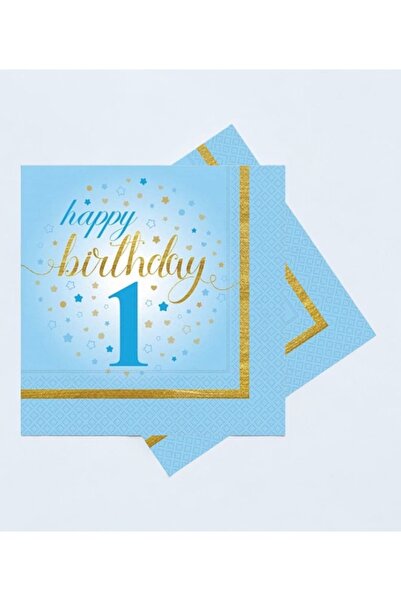 Behind party store 1 منديل أزرق بتفاصيل ذهبية اللون 20 قطعة