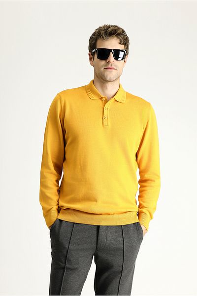 Kiğılı Polo Neck Cotton Knitwear Sweater - Regular Fit