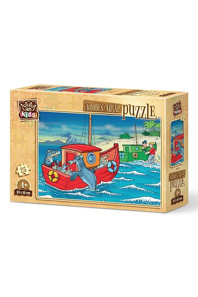 Art Puzzle Art Kids Happy Seal Fish 25 Piece Wooden Puzzle