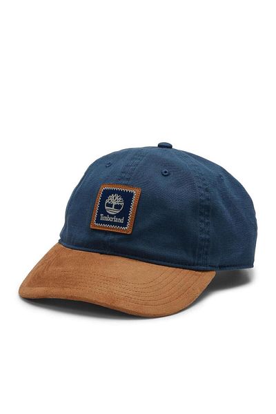 Timberland Unisex Zig Zag Stitch Baseball Cap Hat Navy Blue-Std