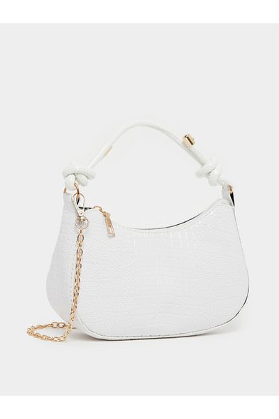 Styli Croc Skin Texture Handbag with Chain Strap