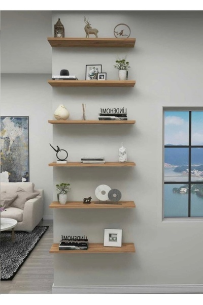 Gültekin Group 6’lı uçan raf,Duvar Rafı, kitaplık Raf