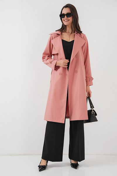 Bigdart 5918 Trenchcoat mit zweireihigem Kragen – Rosa