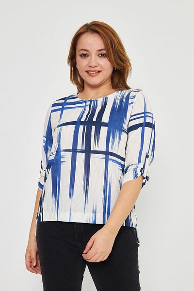 UNIQUE LADY Stylish Blouse with Snap Detail Pattern