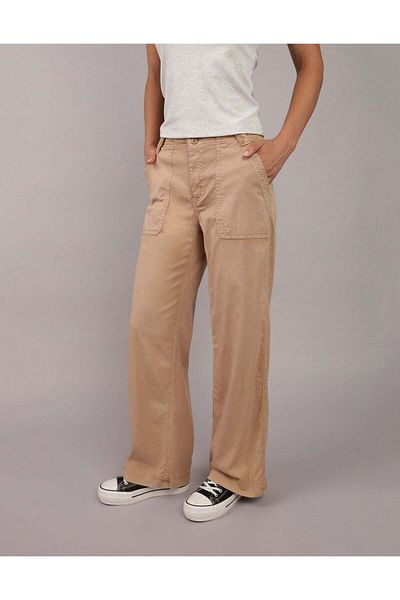 AMERICAN EAGLE Ae Dreamy Drape High-waisted Baggy Wide-leg Convertible Pant