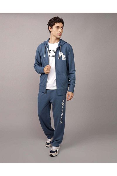 AMERICAN EAGLE هودي بسحاب مع شعار AE جرافيكي