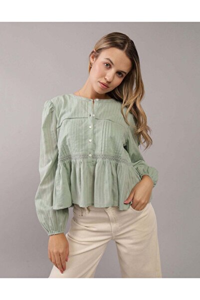 AMERICAN EAGLE بلوزة بيبي دول بأكمام طويلة من AE