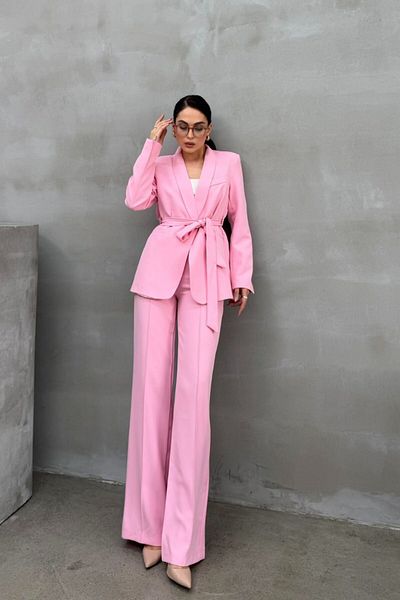 msm fashion Női dupla öves blézer dzseki nadrágkosztüm
