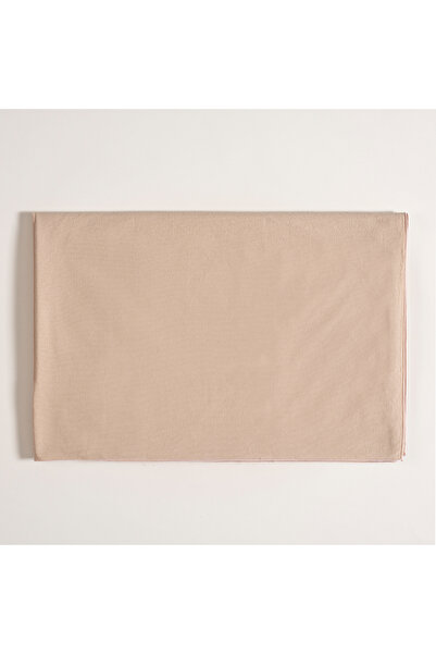 Zsa Zsa Zsu Solıd Overloklu Pamuk %100 Pamuk Masa Örtüsü 160x320 Cm Kum Rengı