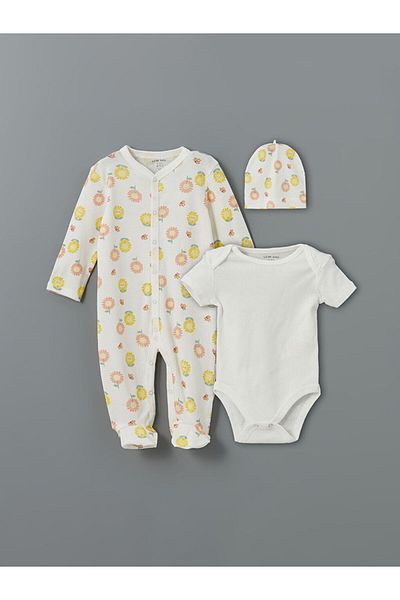 LC Waikiki New Season V-Neck Floral Baby Girl Hospital Release Set - S5Bq26Z1