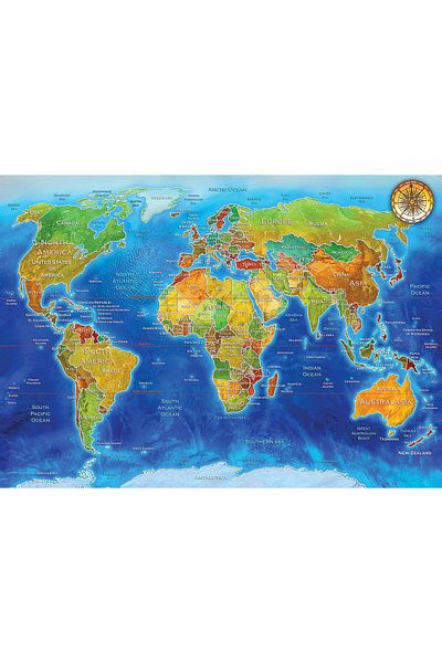 Art Puzzle Geopolitical World Map 2000 Piece Puzzle