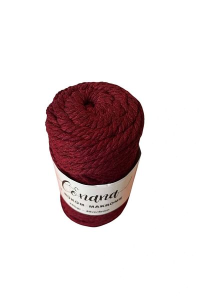 CONANA 3 Twist 4mm Macrame Thread in Cotton 250Gr-45M 1 Piece Claret Red
