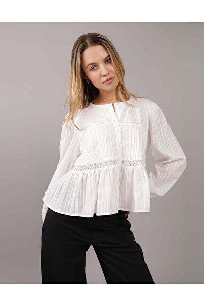 AMERICAN EAGLE AE Long-Sleeve Babydoll Blouse