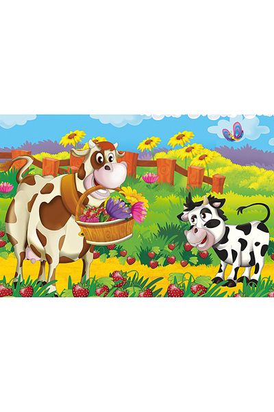Art Puzzle Art Kids Romantic Cow 25 Piece Wooden Puzzle