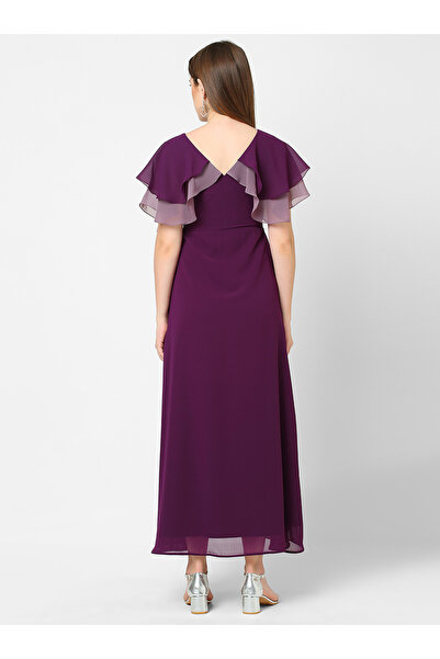 Mish By Styli Embellished Waistband Layered Sleeves Maxi Dress