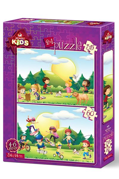 Art Puzzle Playtime 2'Li 35 60 Piece Puzzle