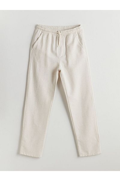 LC Waikiki Elastic Waist Linen Blended Boys' Trousers S5Jq68Z4Nvy