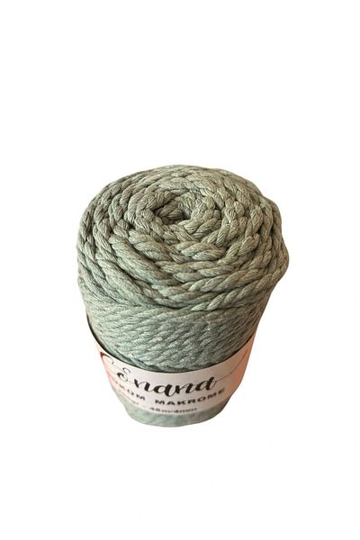 CONANA 3 Twist 4mm Macrame Rope (250Gr-45M) Cotton (1 Piece) Mold Green