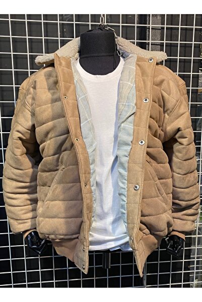 AZTEK VİNTAGE KÜRKLÜ OVERSİZE NUBUK MONT