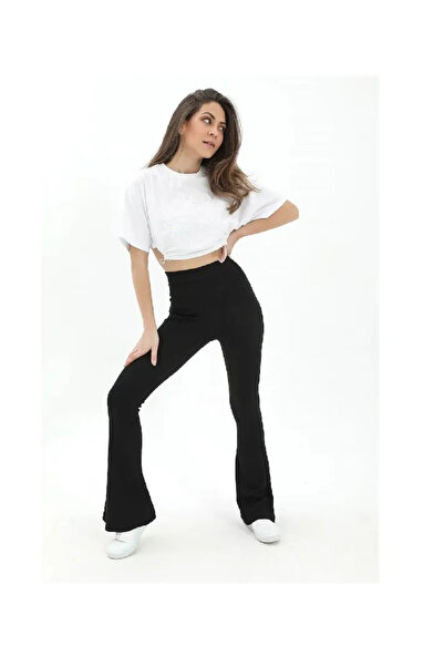 vogsign High Waist Diving Fabric Flare Leg Leggings