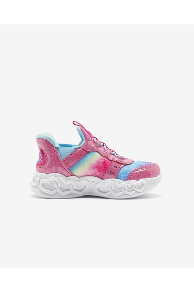 SKECHERS Eternal Shimmer Little Girls Pink Sneakers - Infinite Heart Lights 303755 N Pkmt
