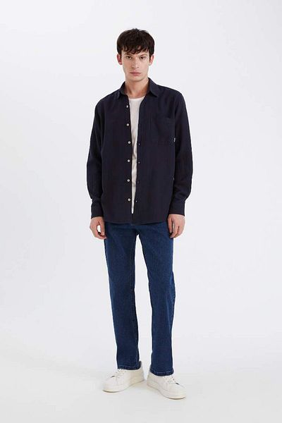 DeFacto Βαμβακερό μακρυμάνικο πουκάμισο New Season Regular Fit