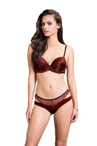 Nurteks 4334 Ženski set grudnjaka i gaćica bez podrške - bordo