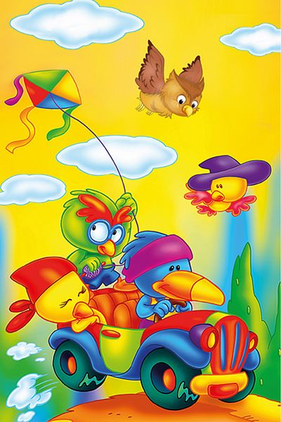 Art Puzzle Art Kids Crazy Kiteers 16 Piece Wooden Puzzle