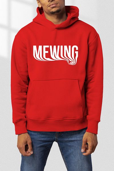 FANA Men's Hoodie Slogan Printed Mewing Sweatshirt