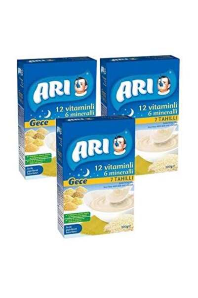 Arı Mama Arı Gece Sütlü 7 Tahıllı Pirinç Unu 200 gr X 3 Adet