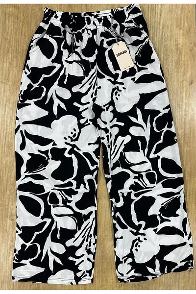 Edacan Women's Wide Leg Oversize Woven Trousers with Pockets